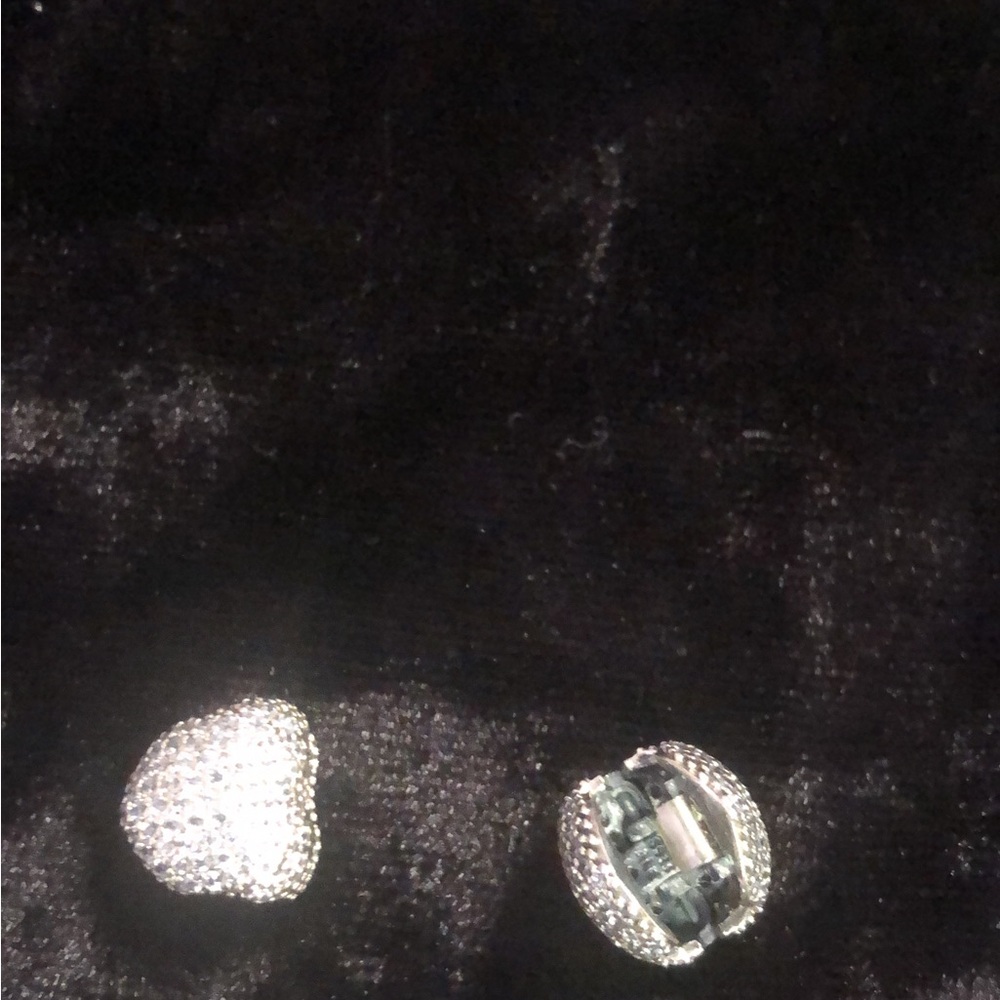 Pandora heart shaped clear stone clips